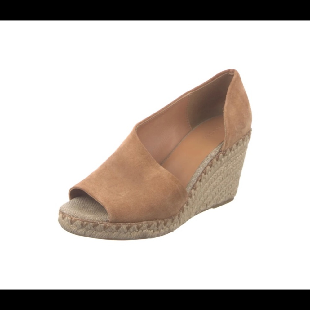Vince Tan Suede Wedge Sandals